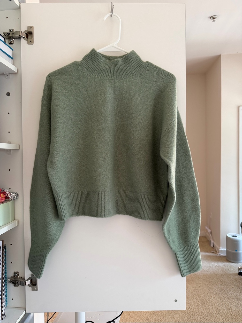 Women's Mock Neck Sweater in Sage Green